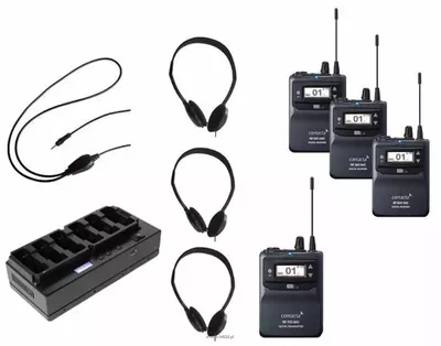 CONTACTA RF-TG-K12-865 zestaw RF obejmujący nadajnik bodypack i 11 odbiorników wraz z akcesoriami