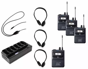 CONTACTA RF-TG-K12-865 zestaw RF obejmujący nadajnik bodypack i 11 odbiorników wraz z akcesoriami