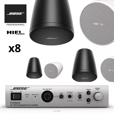 Bose FreeSpace IZA 190-HZ Wzmacniacz 100V 1x90W /Głośniki BOSE FreeSpace FS2P 8 szt