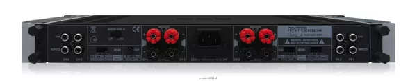 Biamp CHAMP-4 Czterokanałowy wzmacniacz klasy High End, chłodzenie konwekcyjne. 4 x 125W@ 4Ω, 4x75W@8Ω - 2