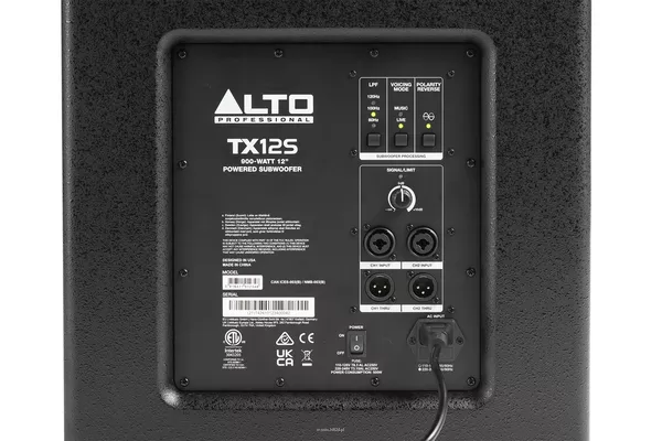 Alto TX 12S - subbas aktywny Potężny bas z 12-calowym głośnikiem i wzmacniaczem 900 W - 4