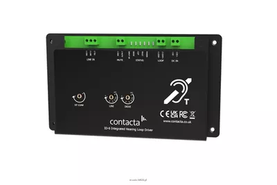 CONTACTA ID-6  wzmacniacz pętli indukcyjnej z izolowanym wejściem audio i napięciem wyjściowym do 15 V RMS z opcją podtrzymania baterią