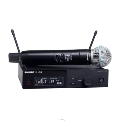 SHURE SLXD24E/B58-J53 - Cyfrowy system bezprzewodowy z nadajnikiem/mikrofonem "do ręki" BETA58A (562-60...
