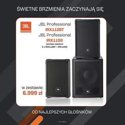 Zestaw JBL Professional 2x IRX112BT + IRX115S