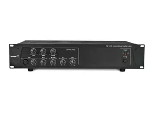 WORK PA 60 / 2 Wzmacniacz miksujący 100 V – moc nomin: 60 W / 100 V – moc muzyczna: 90 W / 8 ohm – 4 wejścia mikrofonowe + 1 AUX + 4 wejścia liniowe