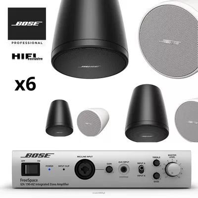 Bose FreeSpace IZA 190-HZ Wzmacniacz 100V 1x90W /Głośniki BOSE FreeSpace FS2P 6 szt