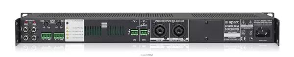 Biamp Revamp 2250 2-kanałowy cyfrowy (klasa D) wzmacniacz mocy z procesorem DSP (6 trybów pracy); 2 x 250W@4Ω, 1x500W@8Ω po zmostkowaniu - 3