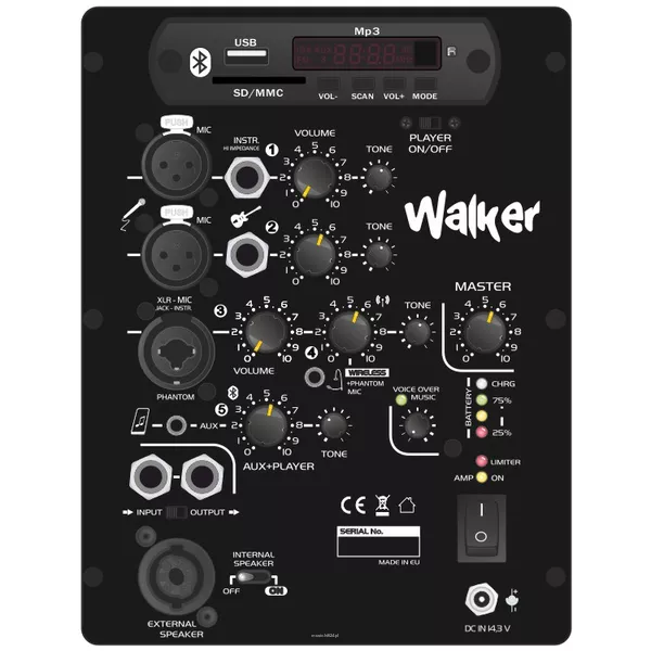 LDM Walker D 216 Zestaw pielgrzymkowy Walker zawierający odbiornik mikrofonu bezprzewodowego D216, mikrofon H16 - mik. bezprzewodowy doręczny - 4