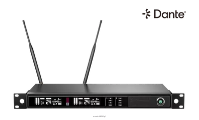 Relacart UR-290D to dwukanałowy odbiornik bezprzewodowy true diversity (518–582 MHz) z Dante, pasmem 64 MHz, MagicEQ, wyświetlaczem TFT i regulacją RF/SQ.