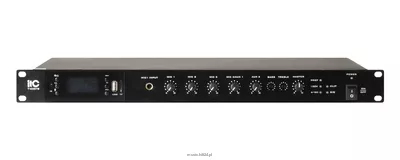 ITC T-60DTB Wzmacniacz miksujący 19", MP3 /FM/ Bluetooth. Klasa D. 60W, 4Ω, 100V