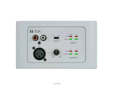 TOA M-822IO Panel zdalnego wejścia i wyjścia audio zaprojektowany do wyłącznego użytku z M-8080D, zapewnia 2x analogowe wejście i 2x analogowe wyjście.