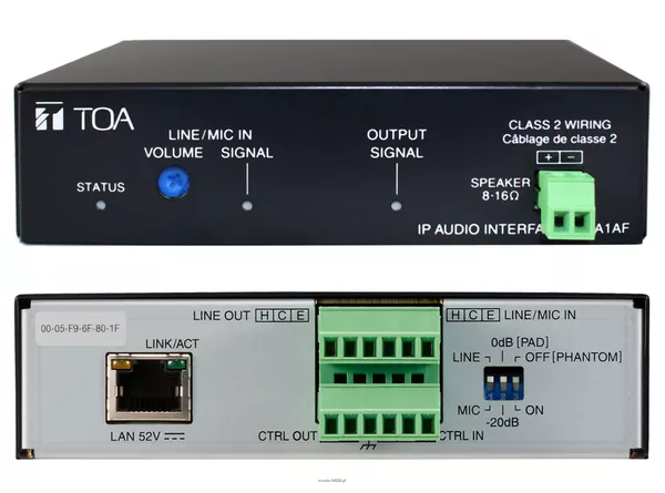 TOA IP-A1AF  Interfejs audio IP - 2