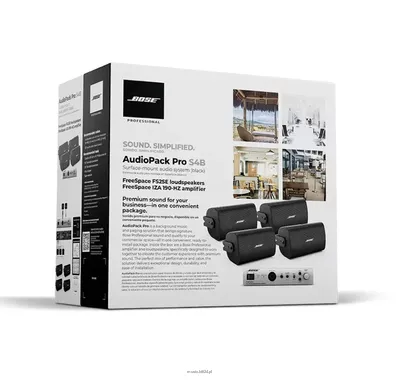 BOSE AudioPack Pro S4 Czarny   "Zestaw nagłośnienia dla kawiarni/restauracji: montaż własny, oszczędność gwarantowana"