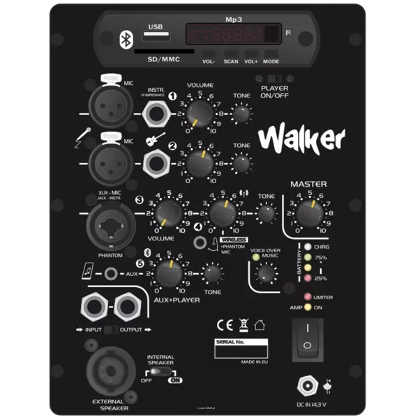 LDM Walker 2 x T2100 Zestaw pielgrzymkowy Walker zawierający 2 szt odbiornik mikrofonu bezprzewodowego T2100 oraz 4 szt H100 - mik. bezprzewodowy doręczny - 3