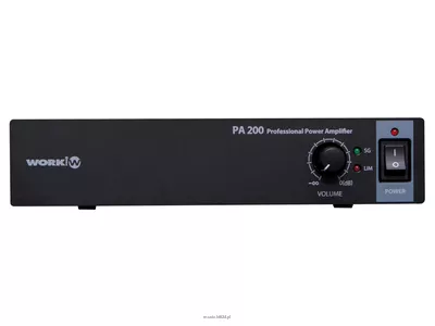 WORK PA 200 CYFROWY wzmacniacz instalacyjny, moc: 2 x 100 W @ 8 ohm lub 1 x 200 W @ 100 V – dwukanałowy wzmacniacz cyfrowy w klasie D – sterowanie po RS 232