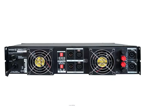  WORK ZENITH 6000 Wzmacniacz mocy 2 U - 2 x 1.200 W / 8 ohm lub 2 x 2.000 W / 4 ohm lub 2 x 3.000 W / 2 ohm lub 1 x 4.100 W / 8 ohm lub 1 x 6.200 W / 4 ohm - 2