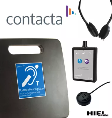 CONTACTA PĘTLA INDUKCYJNA IL-PL20-2 PRZENOŚNA w komplecie z odbiornikiem sygnału z pętli oraz mikrofonem powierzchniowym