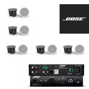 Bose Business 10 – Veritas 1100BH + 10 × FreeSpace FS2C – kompletny zestaw nagłośnienia 100 V do gabinetów, butików, salonów usługowych, kawiarni i biur