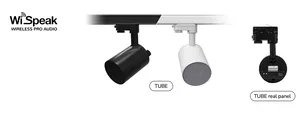 Ecler TUBE WiSpeak  to 3” głośnik aktywny, z możliwością bezprzewodowego odbioru sygnału, liniowe wyjście AUX do podłączenia aktywnego subwoofera, wyposażony w system do montażu na szynę oświetleniową.