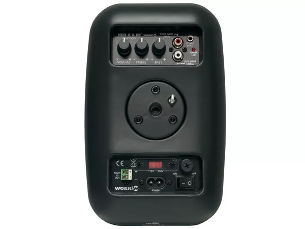 WORK NEO 5 A BT BLUETOOTH - BIAŁA lub czarna, wymiary: 171 x 244 x 166 mm, woofer 5,3 cala, moc: 2 x 30 W RMS, wzmacniacz cyfrowy klasy D, pasmo: 50-22 kHz, SPL 107 dB - 4
