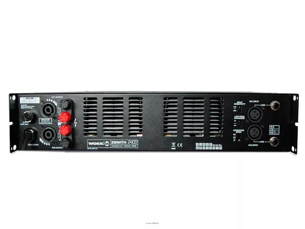 WORK ZENITH 2400 Wzmacniacz mocy 2 U - 2 x 600 W / 8 ohm lub 2 x 1000 W / 4 ohm lub 2 x 1250 W / 2 ohm lub 1 x 2000 W / 8 ohm lub 1 x 2600 W / 4 ohm - 3