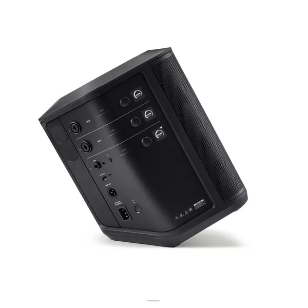 BOSE S1 pro + Bezprzewodowy przenośny głośnik. Zintegrowany mikser z trzema kanałami. Cztery pozycje ustawienia z automatyczną korektą dźwięku. Opcjonalne bezprzewodowe nadajniki do podłączania mikrofonów i instrumentów (sprzedawane oddzielnie) - 3