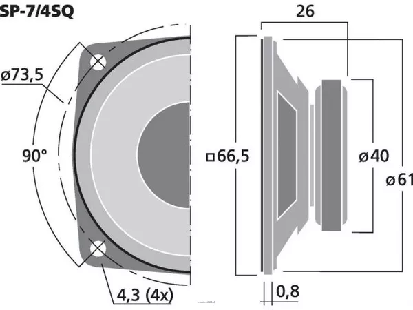 Monacor SP-7/4SQ - 2