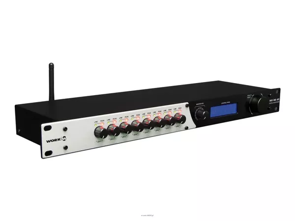 WORK MD 82 AX MK II 8 KANAŁOWY CYFROWY MIKSER AUTOMATYCZNY Z DSP / 8 wejść mic/line x 2 strefy / możliwość linkowania wielu MD 82 AX / sterowanie po LAN lub RS 232 / BLUETOOTH - 2