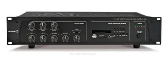 WORK PA 120 USB/R Wzmacniacz miksujący 100 V – moc: 120 W RMS – odtwarzacz MP3 – rejestrator audio – wejście USB – 4 wej mic + 4 line + 2 aux