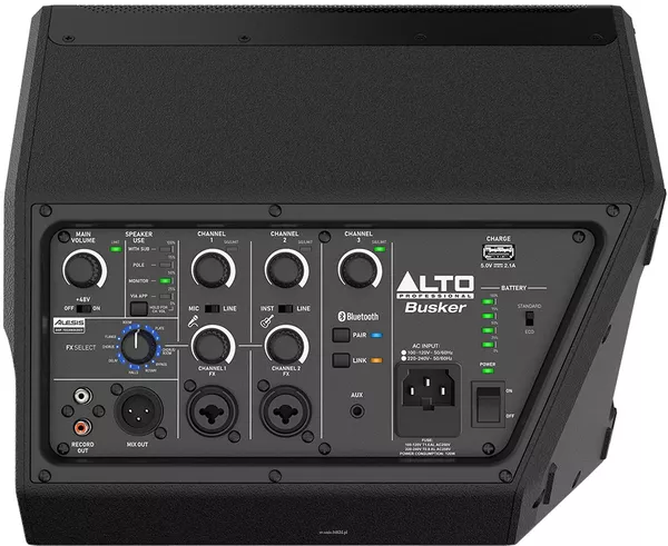 Alto Professional Sheeran Busker - kolumna aktywna 200 W mocy i wbudowany 3-kanałowy mikser z efektami Alesis FX - 3