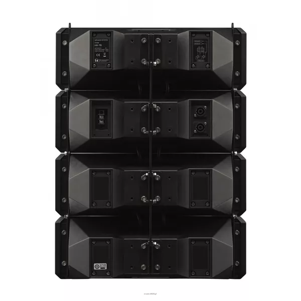 TOA HX-7B WPEN  Kompaktowy system liniowy o regulowanym kącie otwarcia; moc znamionowa 750W, efektywność 100 dB, pasmo przenoszenia 70 Hz - 20 kHz; obudowa w kolorze czarnym; konstrukcja do instalacji zewnętrznych - 5