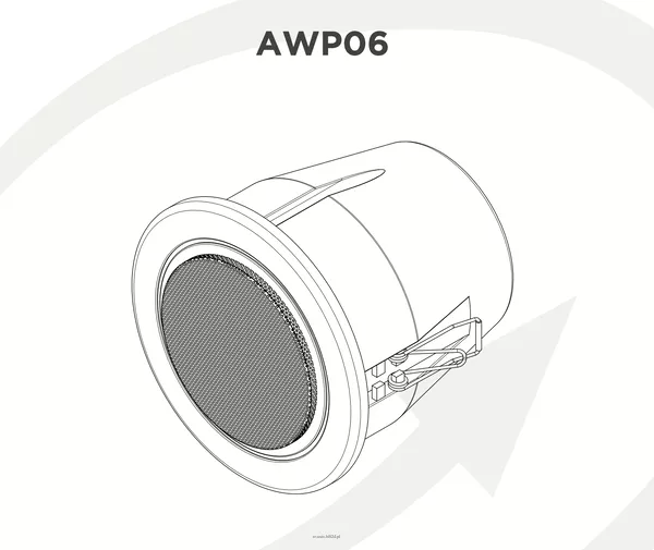 AUDAC AWP06 SpringFit™ waterproof ceiling speaker White version - 6W – 8Ω, IP65, 100V – 6W, 3W, 1,5W - 2