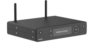 SPOTTUNE STREAM centralny nadajnik w systemie Spottune. Odtwarza dźwięk z wejść AUX, USB, mikrofonu i wejścia sterowanego w chmurze