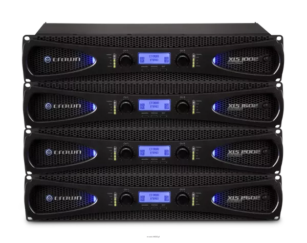 Crown XLS 1002 - Dwukanałowy wzmacniacz mocy, DSP 2-kanałowy, moc: 2x550W/2Ω, 2x350W/4Ω, 2x215W/8Ω, 700W/8Ω/mono, 1100W/4Ω/mono, klasa D, procesor DSP - 3