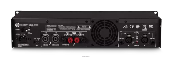 Crown XLS 1002 - Dwukanałowy wzmacniacz mocy, DSP 2-kanałowy, moc: 2x550W/2Ω, 2x350W/4Ω, 2x215W/8Ω, 700W/8Ω/mono, 1100W/4Ω/mono, klasa D, procesor DSP - 4