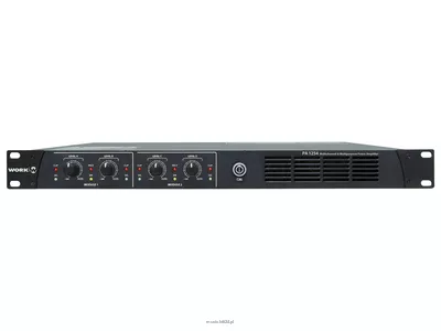 WORK PA 1254 CYFROWY wzmacniacz 4 KANAŁOWY wysokiej mocy / wbudowane DSP - zwrotnica / moc: 4 x 125 W RMS lub 2 x 125 W na sat + 1 x 500 W RMS na sub / wysokość 1 U / waga: 5 kg