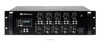 ITC T-4060MP Poczwórny wzmacniacz 19" z funkcją matrycy 7 x 4, MP3, 4x60W, 4Ω, 100V